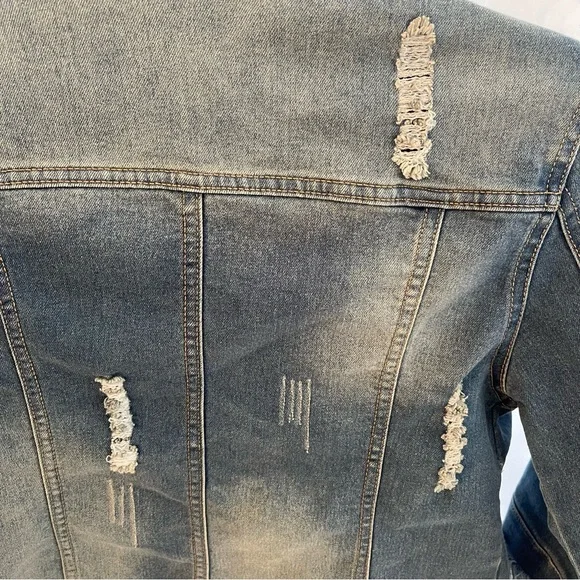 Distressed Girls S Cropped Jean Jacket NST - Picture 6 of 8